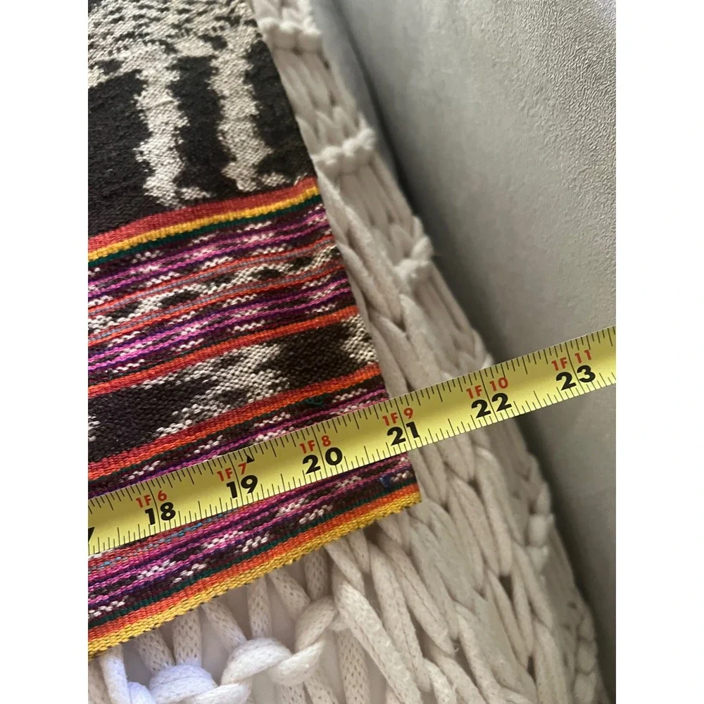 Timor Ikat Hand Woven Bed Runner SpreadTextile  Cotton 21x61 Boho Decor